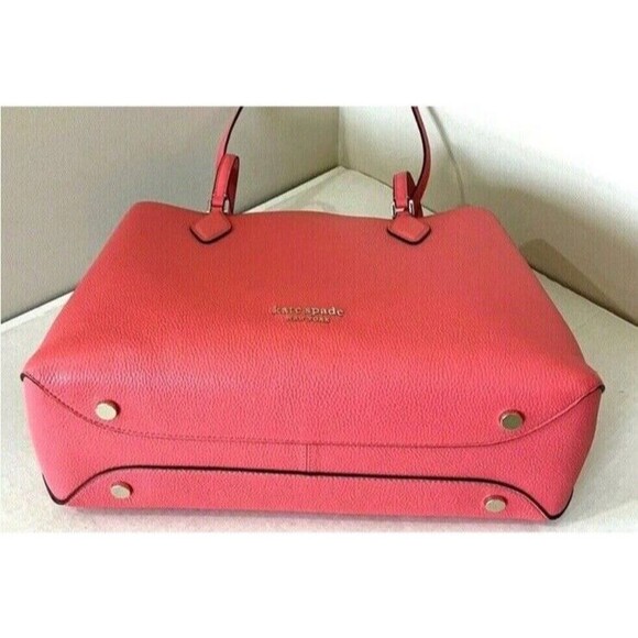 New Kate Spade Zeezee Large Work Tote Leather Peach Melba - Picture 4 of 6